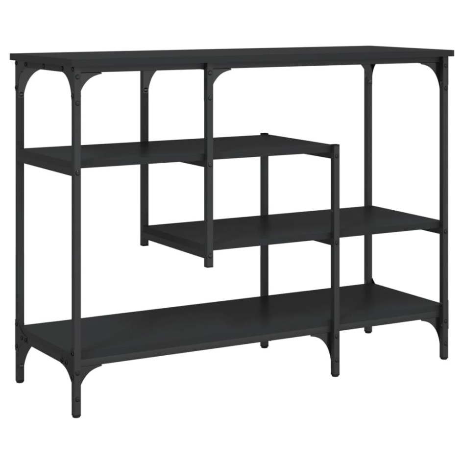 Mesa consola con estantes negro 100x35x75