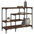 Mesa consola con estantes roble marrón 100x35x75
