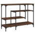 Mesa consola con estantes roble marrón 100x35x75