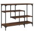 Mesa consola con estantes roble marrón 100x35x75