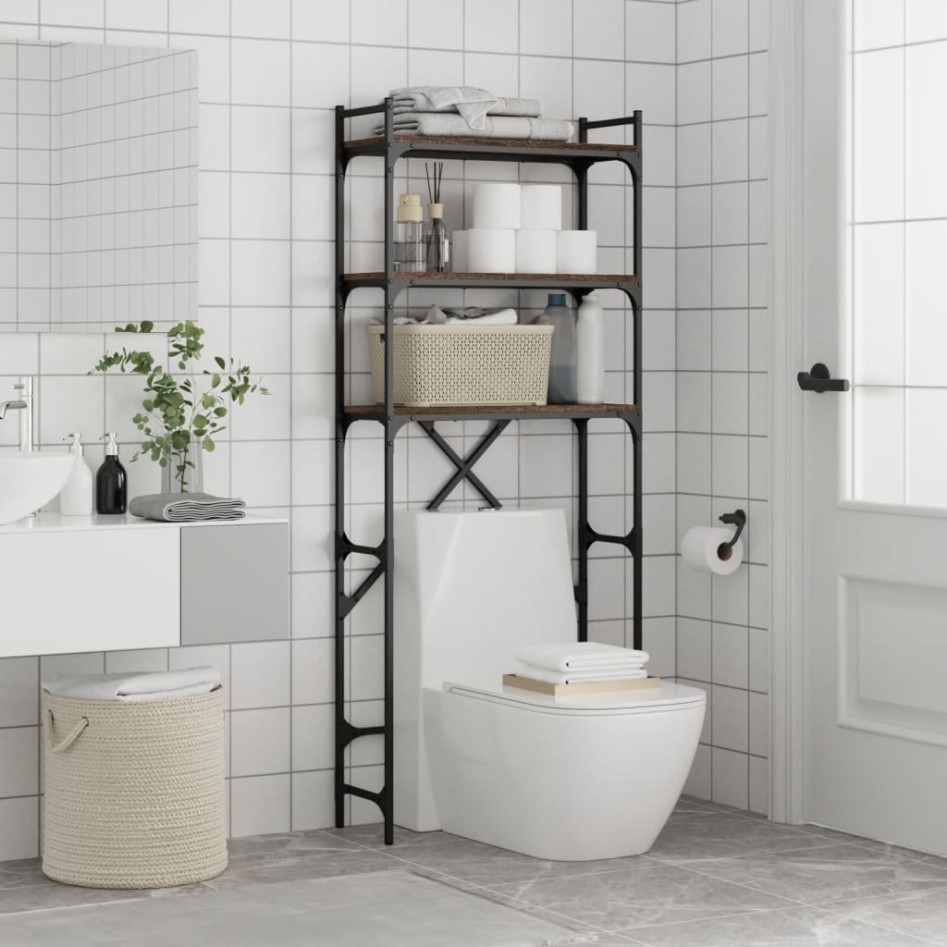 Estantería lavadora madera ingeniería roble marrón 67x25x163