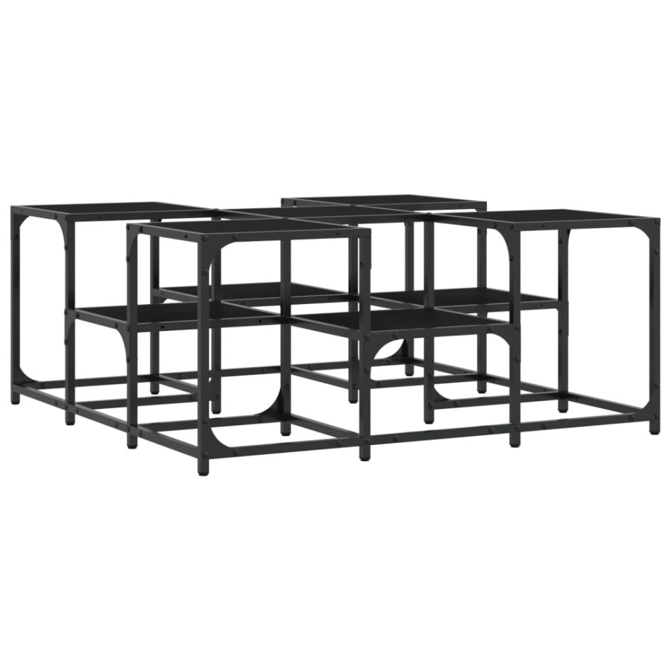 Mesa de centro madera de ingeniería negro 91x91x40