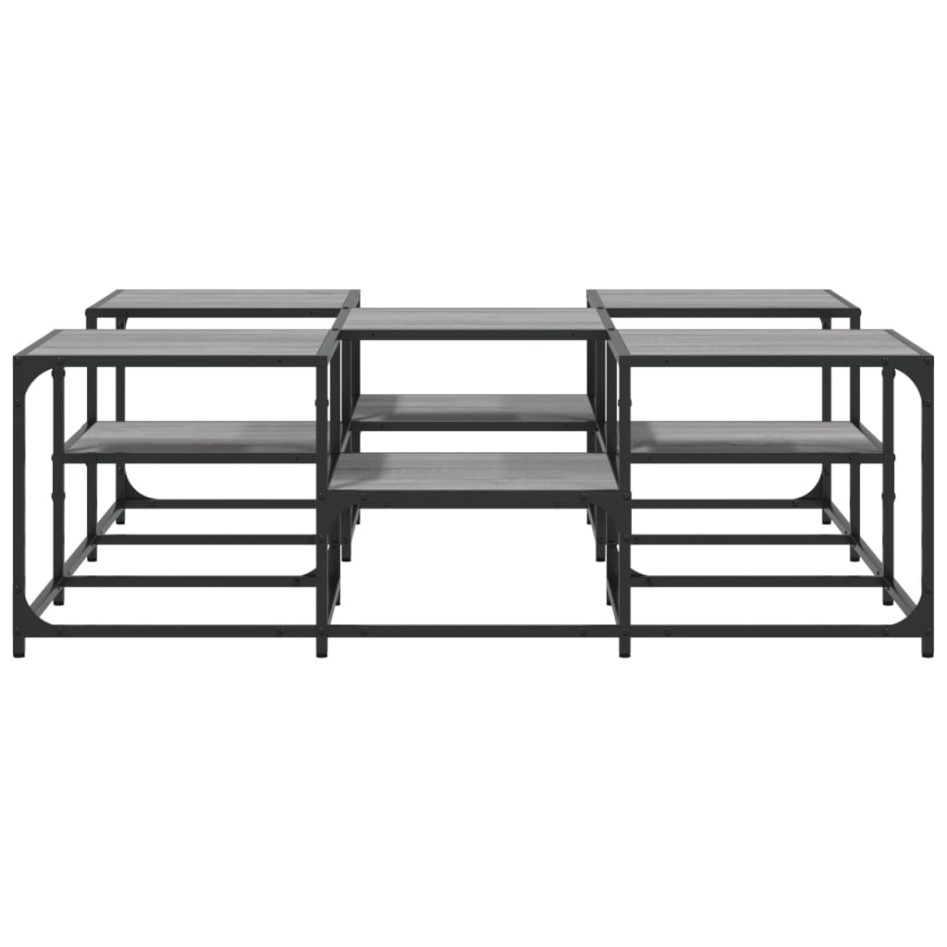 Mesa de centro madera de ingeniería gris Sonoma 121x121x40