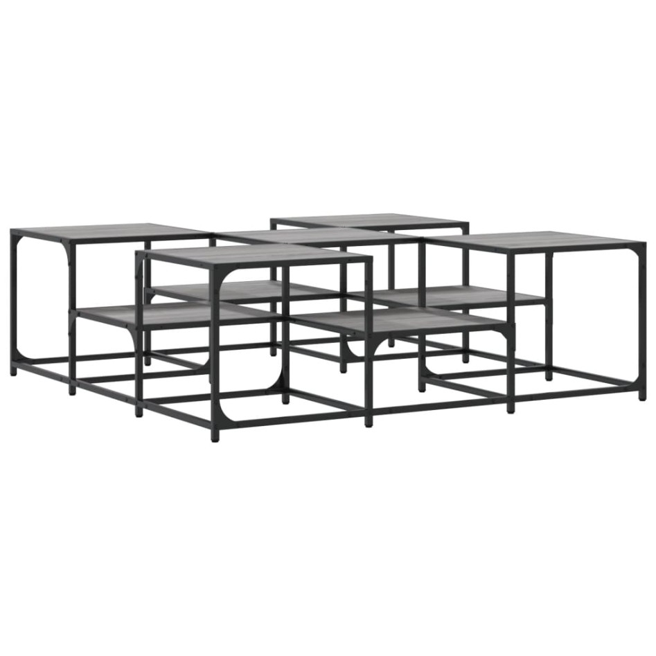 Mesa de centro madera de ingeniería gris Sonoma 121x121x40