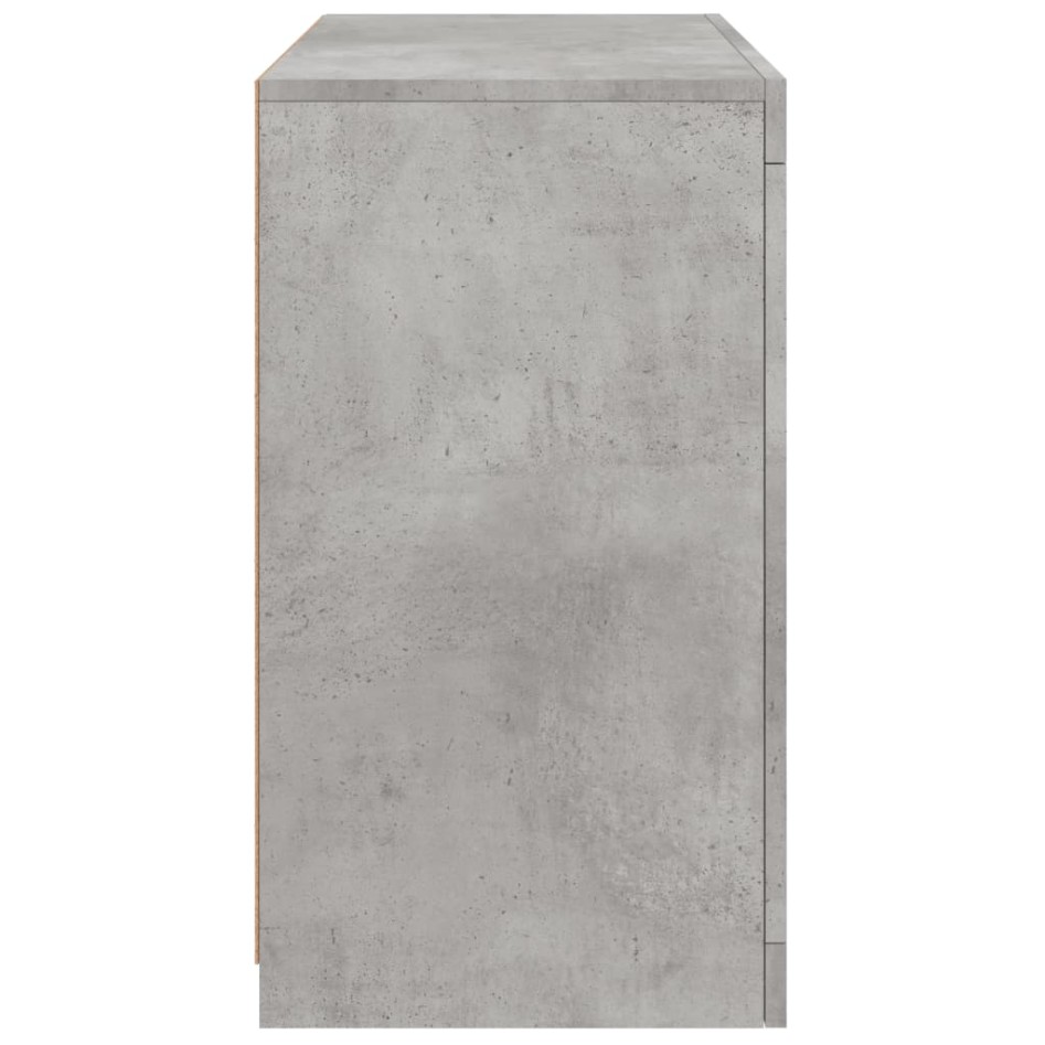 Aparador con luces LED gris hormigón 60,5x37x67