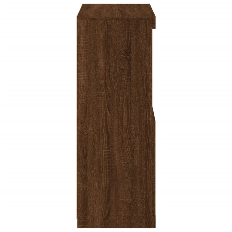 Aparador con luces LED roble marrón 60,5x37x100