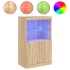 Aparador con luces LED roble Sonoma 60,5x37x100