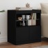 Aparador con luces LED negro 60x37x67