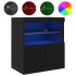 Aparador con luces LED negro 60x37x67