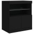 Aparador con luces LED negro 60x37x67