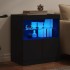 Aparador con luces LED negro 60x37x67