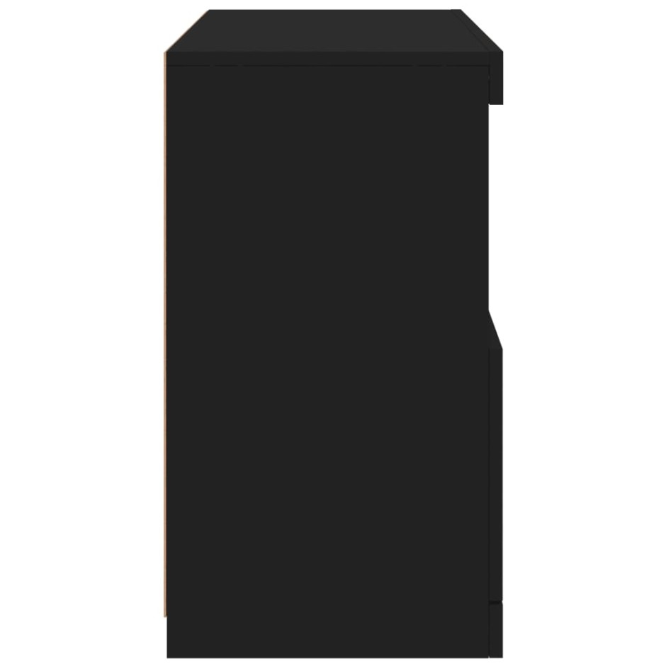 Aparador con luces LED negro 60x37x67