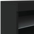 Aparador con luces LED negro 60x37x67