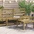 Sofás de jardín sin reposabrazos 2 uds madera pino 70x70x67