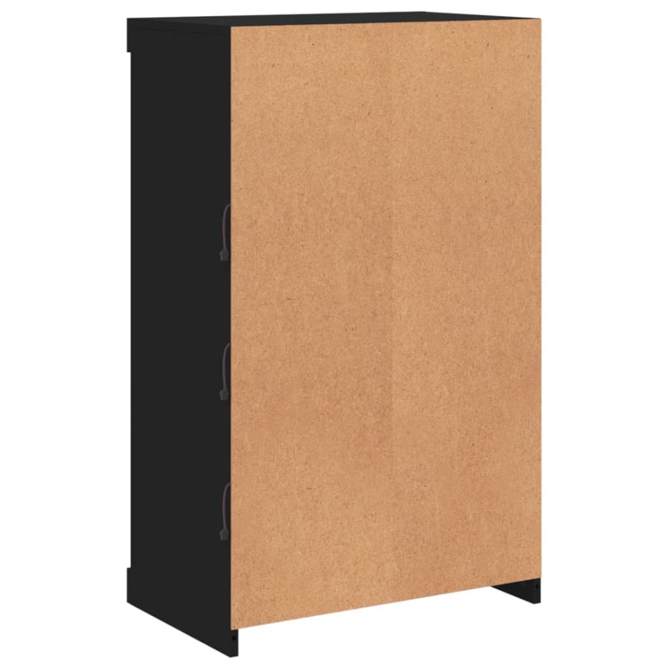 Aparador con luces LED negro 60,5x37x100