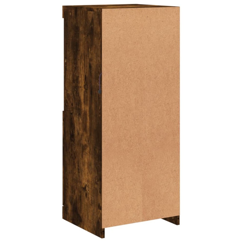 Aparador con luces LED roble ahumado 41x37x100