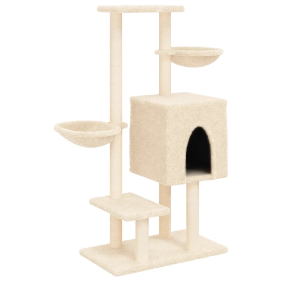 Rascador para gatos con postes de sisal color crema 117