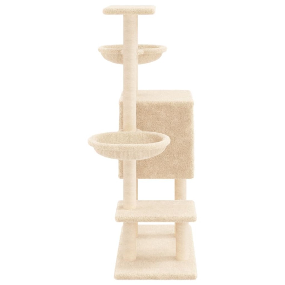 Rascador para gatos con postes de sisal color crema 117