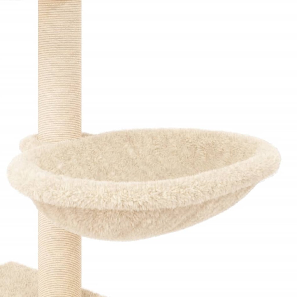 Rascador para gatos con postes de sisal color crema 117