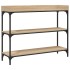 Mesa consola con estantes roble Sonoma 100x30x80