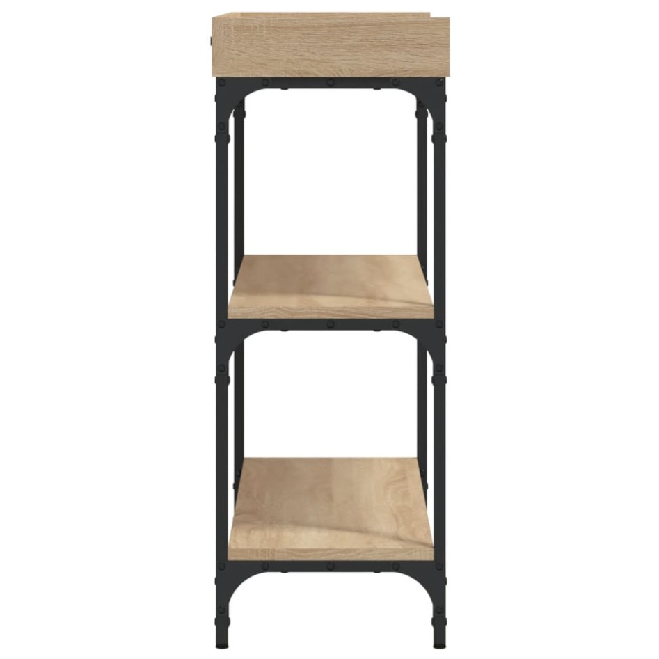 Mesa consola con estantes roble Sonoma 100x30x80