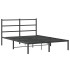 Estructura cama sin colchón con cabecero metal negro 135x190