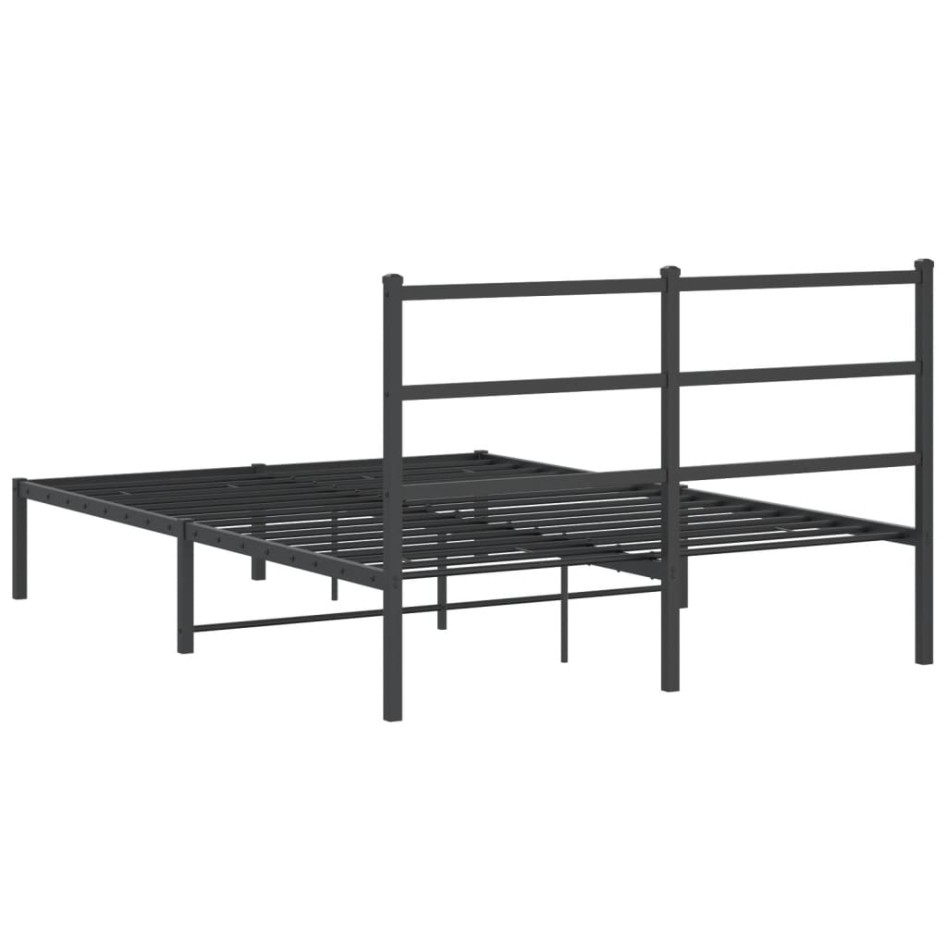 Estructura cama sin colchón con cabecero metal negro 135x190