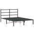 Estructura cama sin colchón con cabecero metal negro 140x200