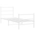 Estructura cama sin colchón con estribo metal blanco 75x190