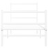 Estructura cama sin colchón con estribo metal blanco 75x190