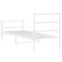 Estructura cama sin colchón con estribo metal blanco 75x190