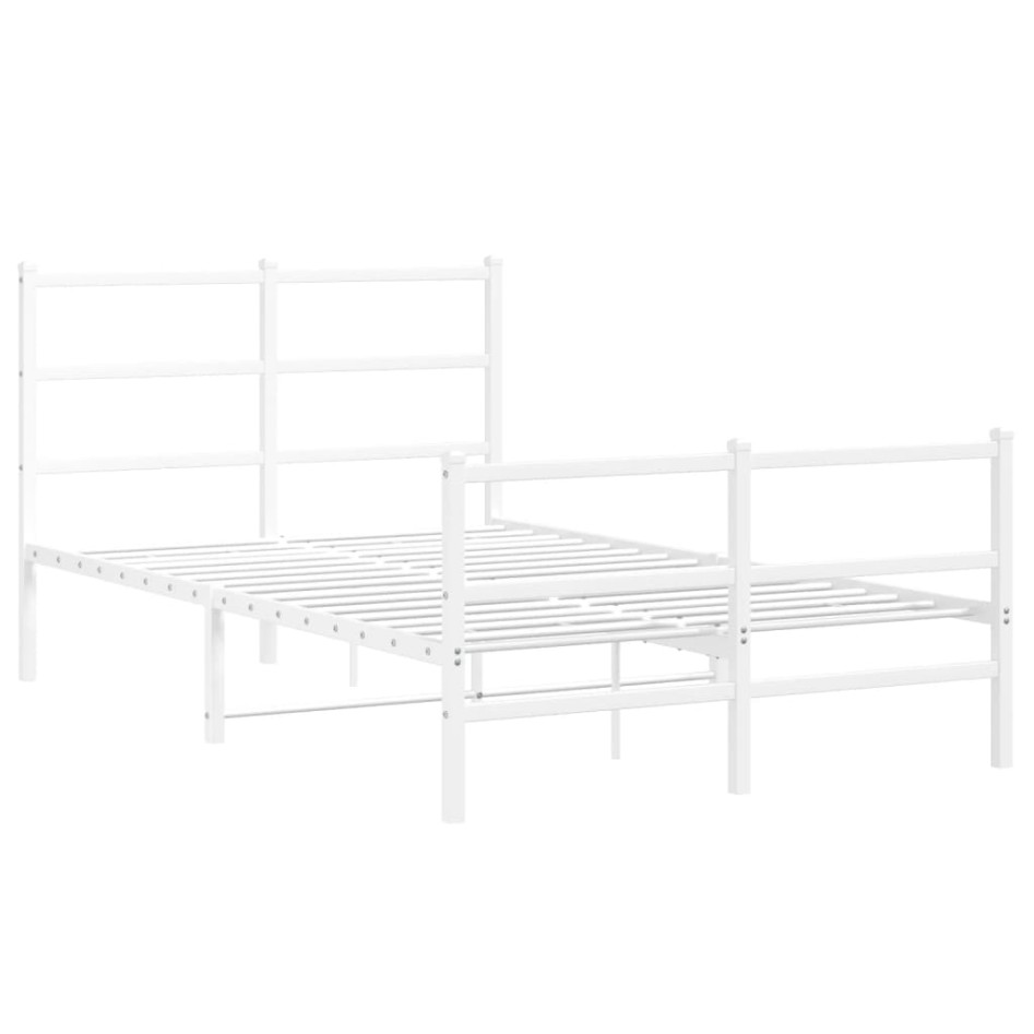 Estructura cama sin colchón con estribo metal blanco 120x190