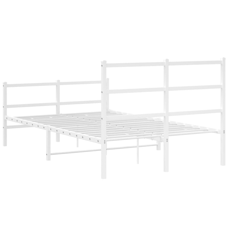 Estructura cama sin colchón con estribo metal blanco 120x190