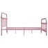 Estructura de cama de metal rosa 120x200