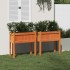 Jardineras con patas 2 uds madera maciza de pino marrón