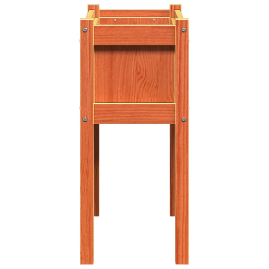 Jardineras con patas 2 uds madera maciza de pino marrón