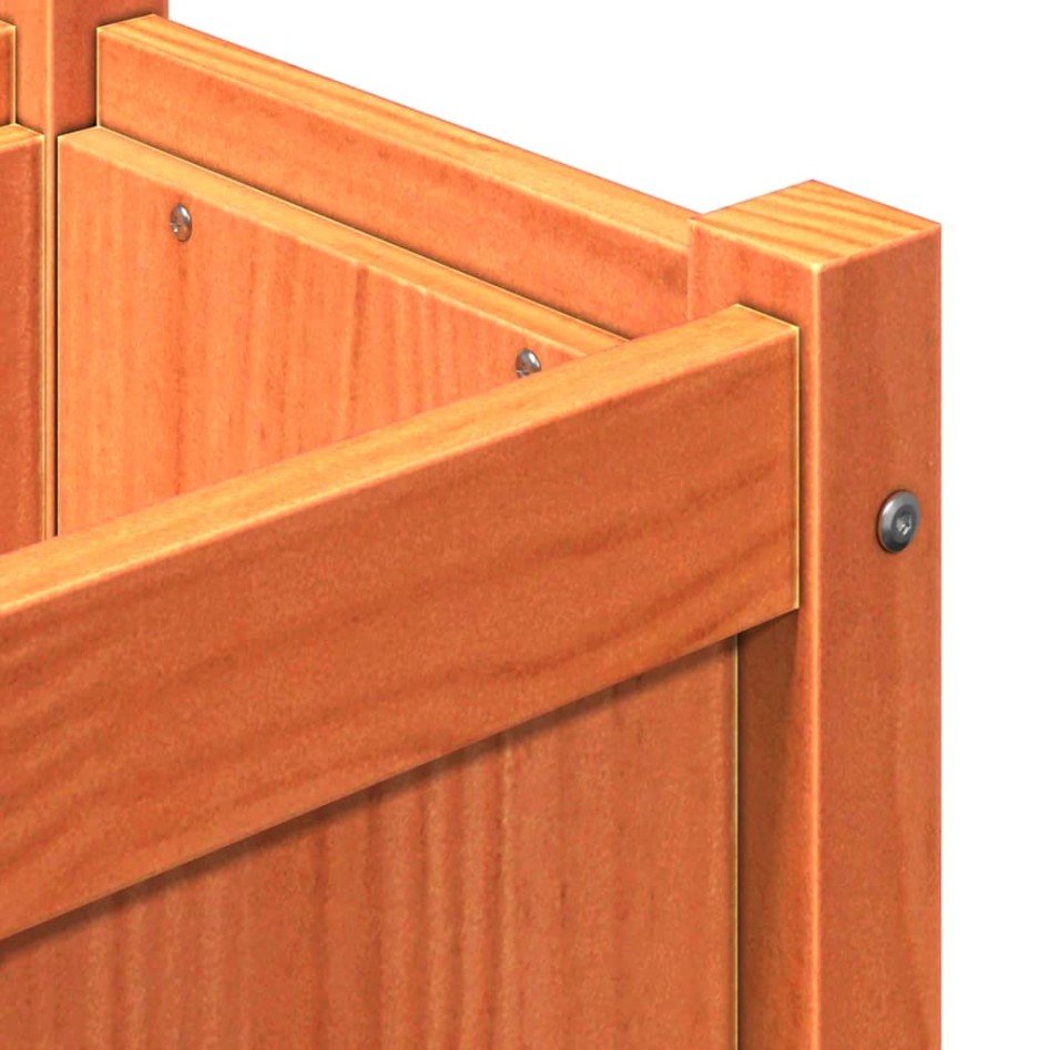 Jardineras con patas 2 uds madera maciza de pino marrón