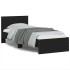 Estructura cama con cabecero madera ingeniería negra 75x190