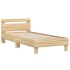 Estructura de cama cabecero luces LED roble Sonoma 75x190