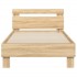 Estructura de cama cabecero luces LED roble Sonoma 75x190