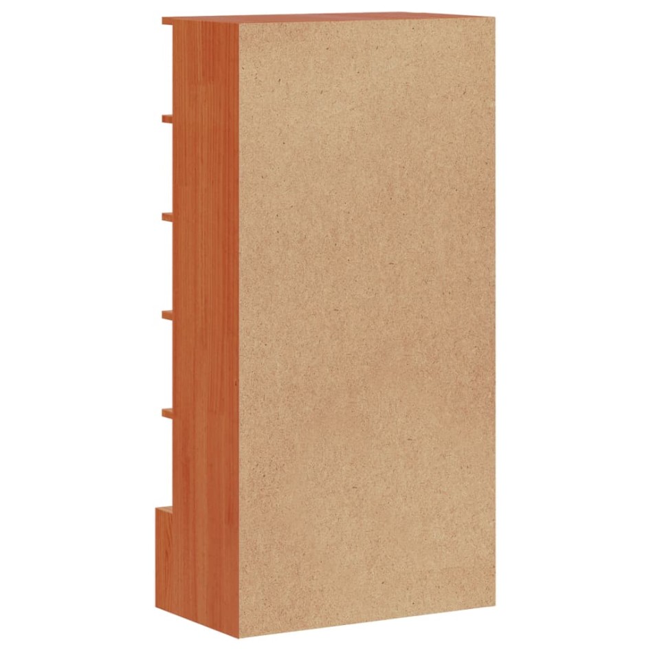 Mueble zapatero madera maciza de pino marrón cera 52x30x104