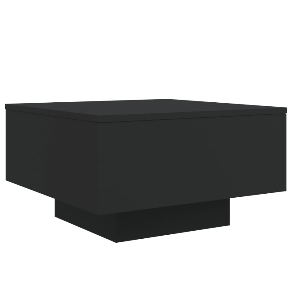 Mesa de centro con luces LED negro 55x55x31