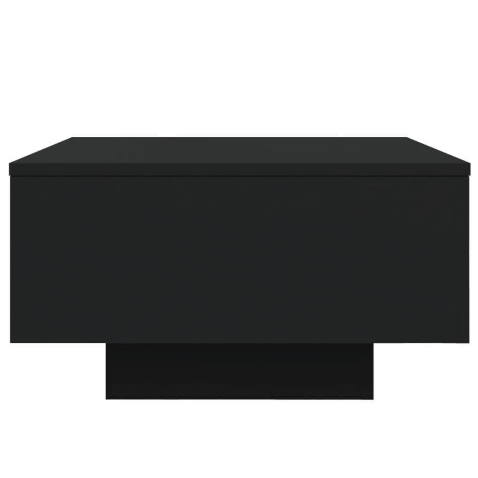 Mesa de centro con luces LED negro 55x55x31