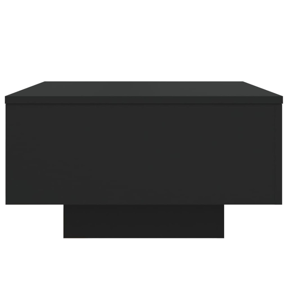 Mesa de centro con luces LED negro 55x55x31