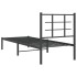 Estructura cama sin colchón con cabecero metal negro 80x200
