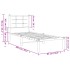 Estructura cama sin colchón con cabecero metal negro 80x200