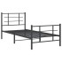 Estructura cama sin colchón con estribo metal negro 90x190