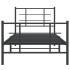 Estructura cama sin colchón con estribo metal negro 90x190