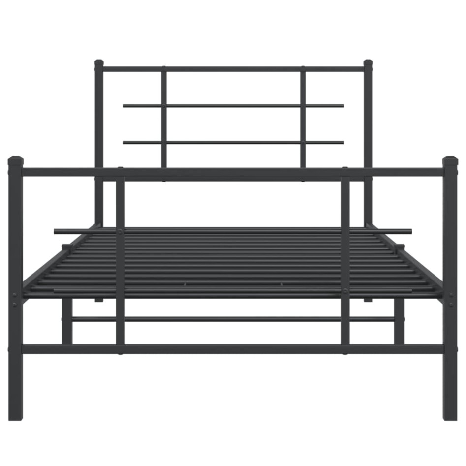 Estructura cama sin colchón con estribo metal negro 100x190