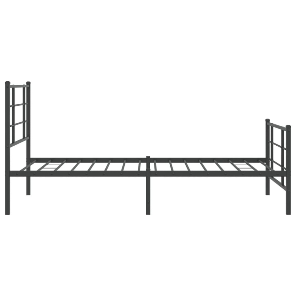 Estructura cama sin colchón con estribo metal negro 100x190